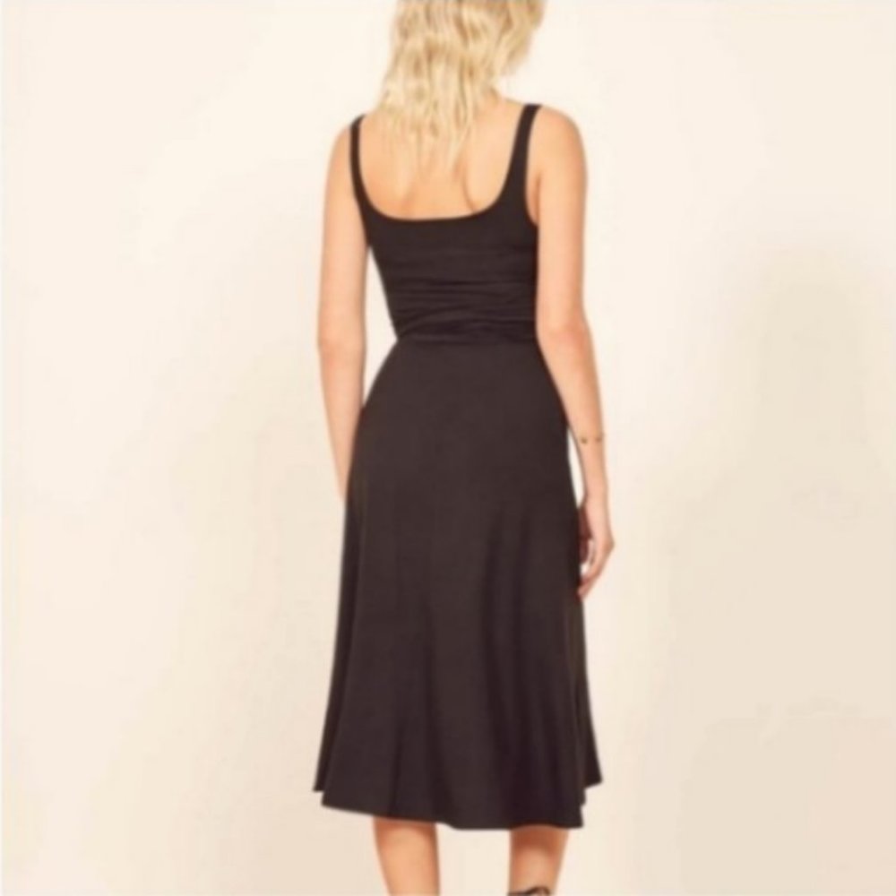 Reformation August Midi Dress in Black - Picture 2 of 5